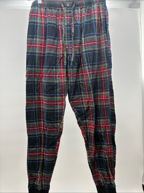 Polo by Ralph Lauren Men's Red, Black & Blue Plaid Jogger Pants